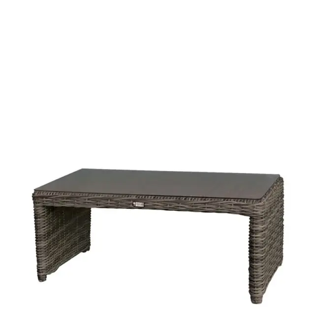 Τραπεζάκι Σαλονιού MONTANA Alu/Wicker Grey Brown 100x50x45cm