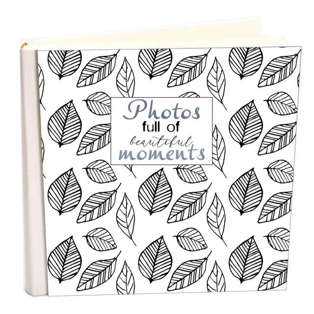 Άλμπουμ my album LEAVES WHITE άλμπουμ με ριζόχαρτο 35x35cm και κουτί άλμπουμ