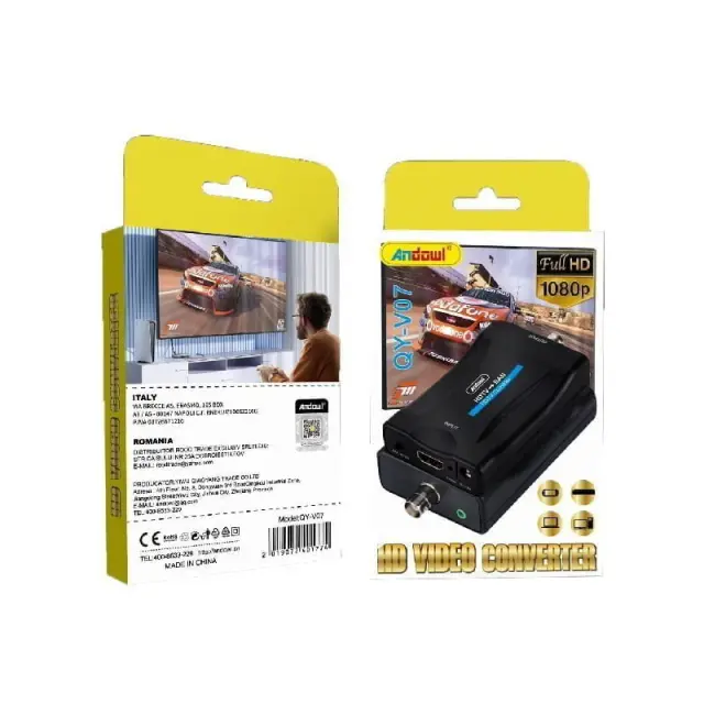 Andowl Μετατροπέας HDMI female σε BNC female QY-V07 - HDMI to BNC Video Converter 075501