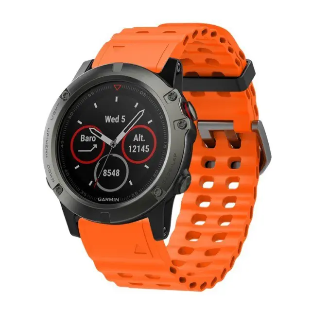 Λουράκι Σιλικόνης Ocean για Garmin Fenix 5/6/6 Pro/7/8/9 (47mm) – Πορτοκαλί OEM