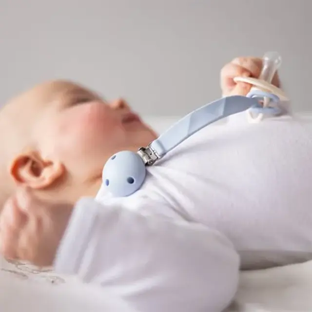Babyono Κλιπ Πιπίλας από Σιλικόνη Μπλε 2