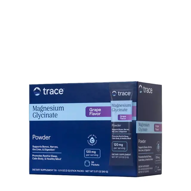 Trace Minerals Magnesium Glycinate Stick Packs Grape, 30 Packs