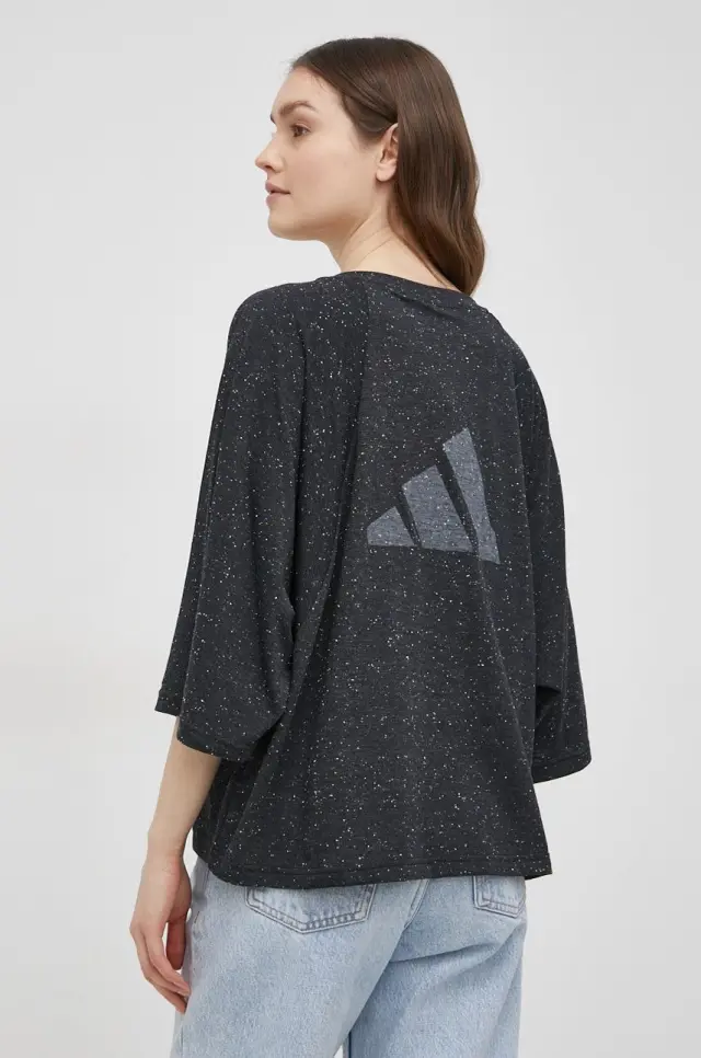 Adidas Sportswear Future Icons Winners 3.0 Γυναικεία Μπλούζα Μανίκι 3/4 Black Melange HA5366 - M 2