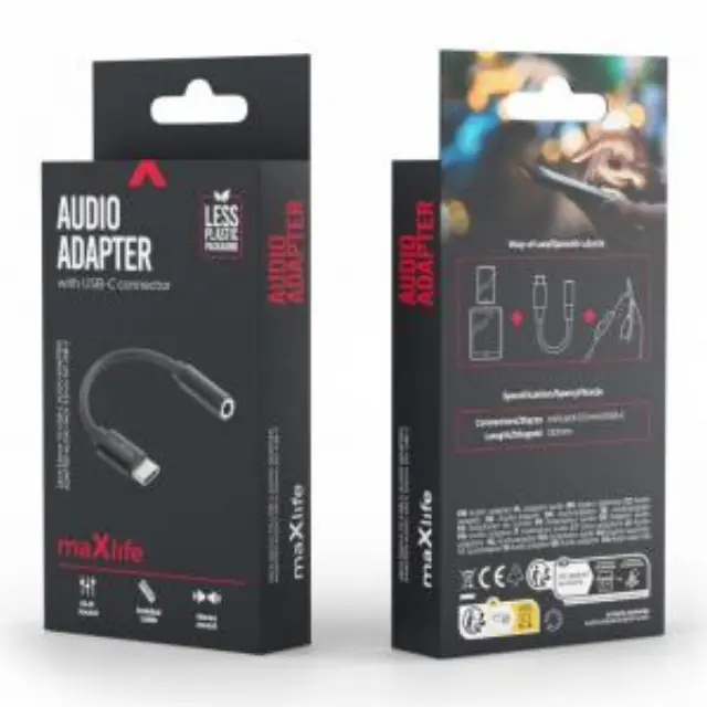 Αντάπτορας Maxlife MXJC-02 3.5mm Θηλυκό σε USB C Αρσενικό Μαύρο N70650 2