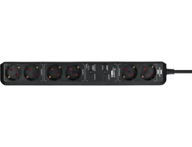 Πολύπριζο Smart Brennenstuhl - 6x Schuko - WiFi - 2x2 Διακόπτες On/Off - Καλώδιο 1.5m - Black150186 2