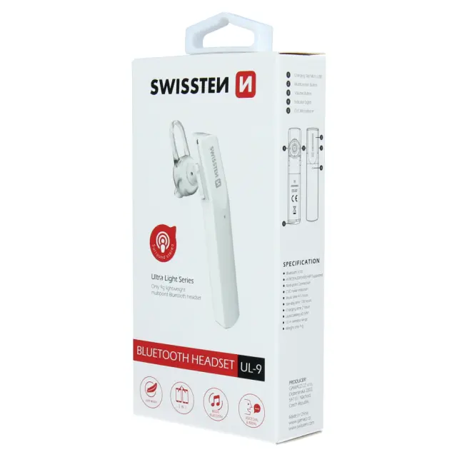 Ασύρματο Ακουστικό Swissten UL-9 - Bluetooth - White 2