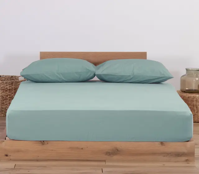 Nef-Nef Homeware Κατωσέντονο Μακό Διπλό Με Λάστιχο Jersey Χωρίς Μαξιλαροθήκες 140x200+30 Mint