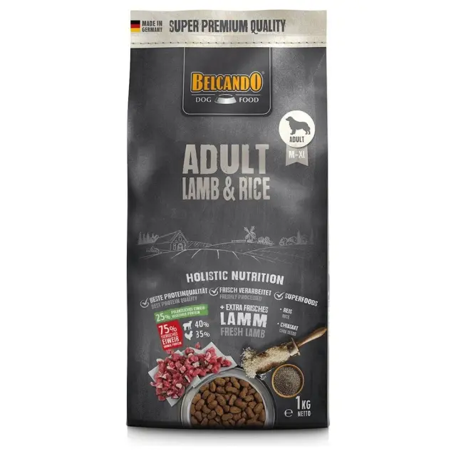 Belcando Adult Lamb & Rice Ξηρά Τροφή για Ενήλικους Σκύλους Μεσαίων & Μεγαλόσωμων Φυλών με Αρνί και Ρύζι 1kg