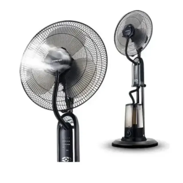 Επιδαπέδιος Ανεμιστήρας Υδρονέφωσης 75W Διαμέτρου 40cm με Ορθοστάτη και Τηλεχειριστήριο FS-40 Μαύρος 2