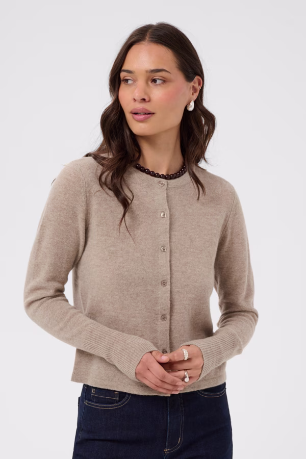 Kaffe KAcashie Wool and Cashmere-Blend Ζακέτα Μπεζ Μπεζ - XXL