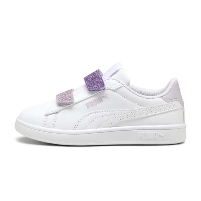 Puma Girl's Smash 3.0 Glitter Velcro V (PS) Άσπρο - Μωβ 395609-06 (Puma)