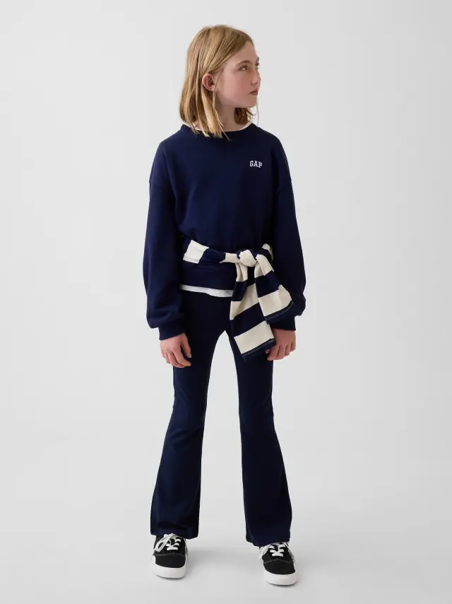 Μπλε Παιδικό Οργανικό Βαμβάκι Flare Legging Κολάν Navy uniform
