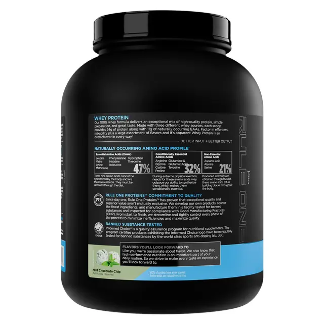 Rule1 Whey Protein Mint Chocolate Chip, 5 lbs 3