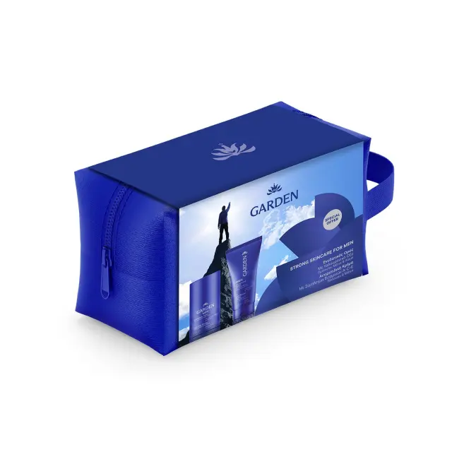 Garden Men Strong Skincare for Men Bag με Αντιρυτιδική Κρέμα με Σύμπλεγμα Βιταμινών Α-C-Ε, 50ml & Ενυδατικός Ορός με Υαλουρονικό Οξύ, 50ml