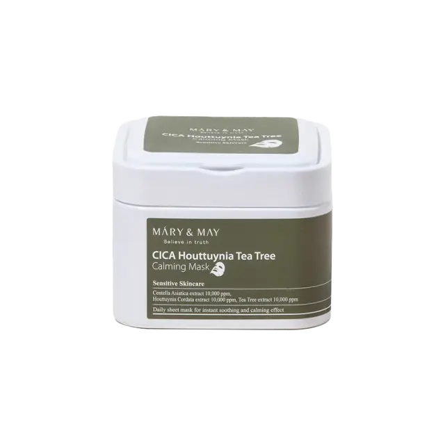 Mary & May Cica Houttuynia Tea Tree Calming Mask - Πακέτο Με 30 Τεμάχια Μάσκες Προσώπου