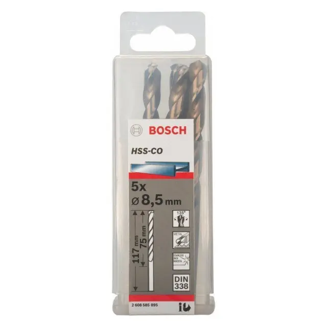 Bosch 2608585895 - Τρυπάνια Μετάλλου Κοβαλτίου HSS-Co (8.5x75x117mm) 5τμχ