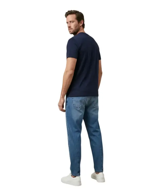 Tommy Hilfiger - Ανδρικό T-shirt Tjw Sign Slim Fit DM0DM22538-C1G Μπλε Ναυτικό 2