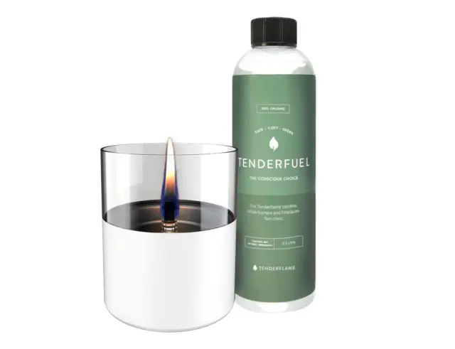 Σετ Gift Pack Επιτραπέζια εστία φωτιάς Lilly 10 & Tenderfuel 1lt Τenderflame με διάρκεια καύσης 9 - 10 ώρες, χωρητικότητα δεξαμενής 300ml και διαστάσεις 10x11.5cm - White TF-600504