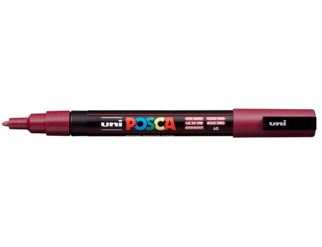 Μαρκαδόρος Σχεδίου Uni Posca PC-3M με πάχος μύτης 0.9-1.3mm - Red WinePC-3M(E) - MΠOPNTΩ