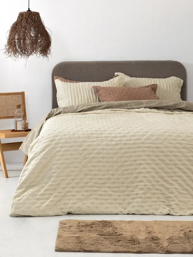 Κουβερλί 220x240 Υπέρδιπλο Palamaiki Tot 100% Πολυέστερ- Ivory