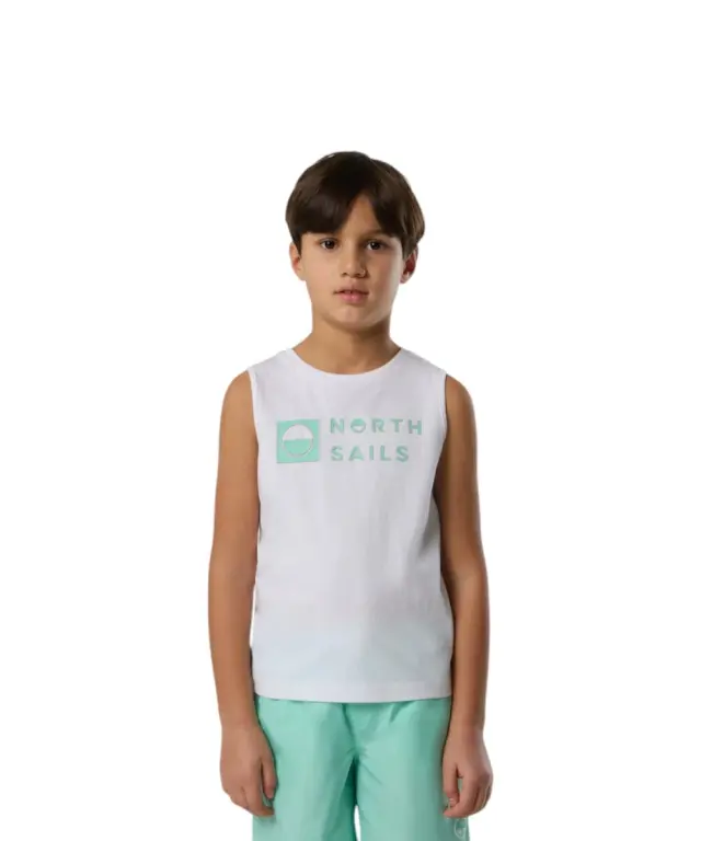 North Sails - Παιδικό Αμάνικο Μπλουζάκι Τank Τop 795228-000-0101 Λευκό 2