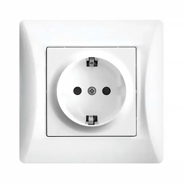 Πρίζα Σούκο Ασφαλείας Λευκή 16A/250V Χωνευτή Lineme 50-00113-1