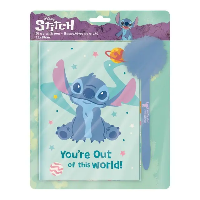 Diakakis Ημερολόγιο με Κλειδαριά & Στυλό με Pom Pom Lilo & Stitch (000565266)