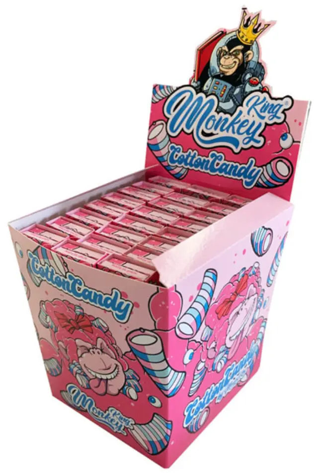 Monkey King Χαρτάκια Cotton Candy - King Size Slim με Τζιβάνα 32φ. 2