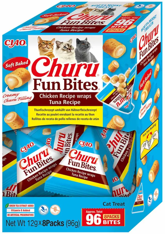 Churu - Fun Bites - Tuna - 8 pcs - 14 grams per tube - Pet Supplies