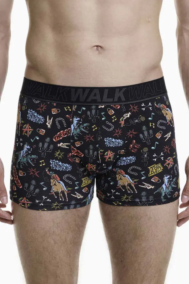 Βαμβακερό Ανδρικό Boxer με Σχέδια Walk