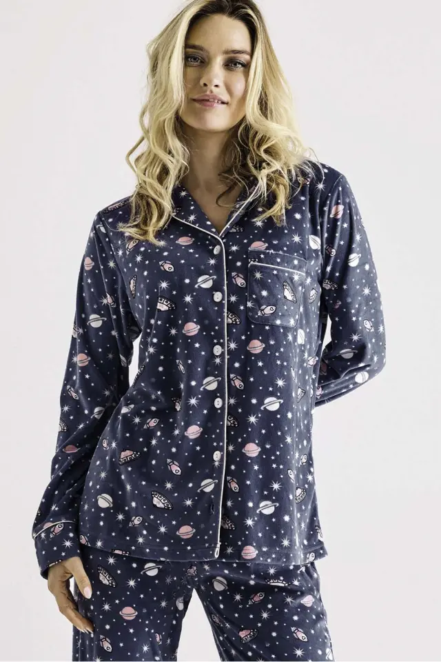 Fleece πιτζάμα με κουμπιά 3