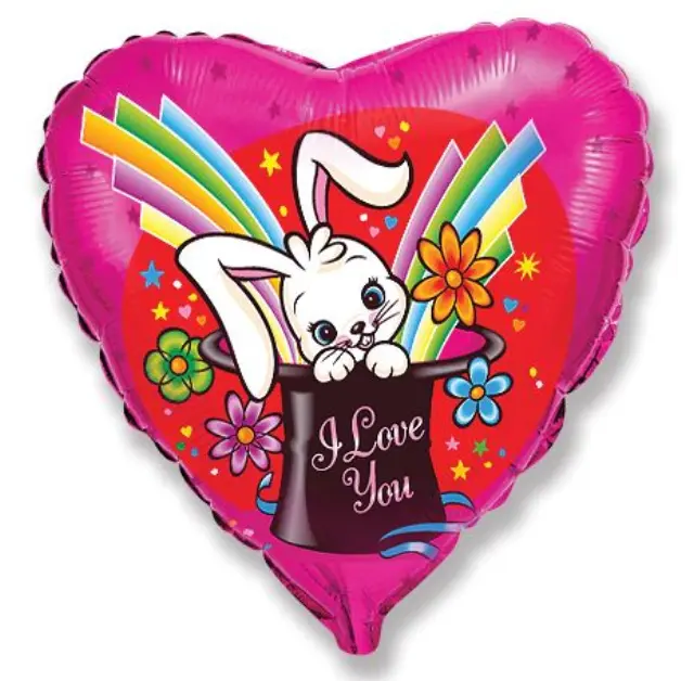 Μπαλόνι Φοιλ 18 Καρδιά Love Magic Rabbit / 46 εκ