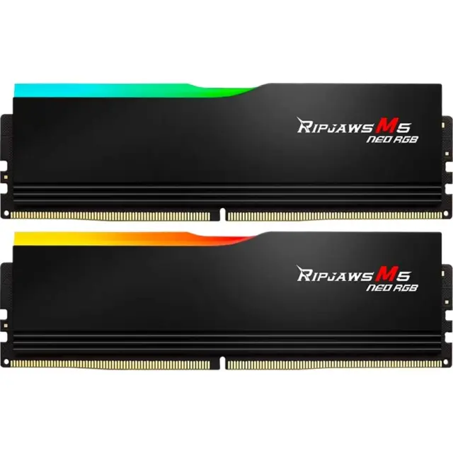 G.Skill DIMM 64 GB DDR5-6000 (2x 32 GB) Dual-Kit (black, F5-6000J3636F32GX2-RM5NRK, Ripjaws M5 Neo RGB, AMD EXPO)