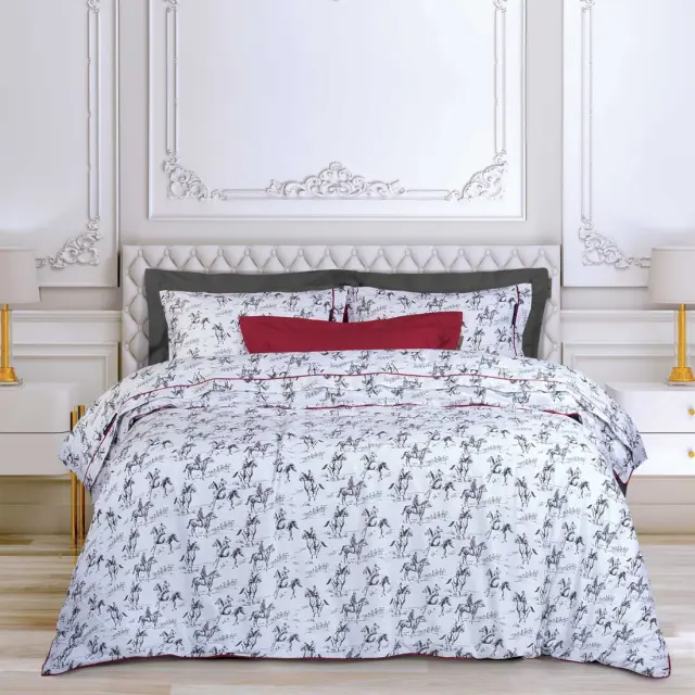 Σετ Σεντόνια 240x260 Υπέρδιπλα Essential Greenwich Polo Club 2263 White-Black 100% βαμβακερόΧωρίς Λάστιχο