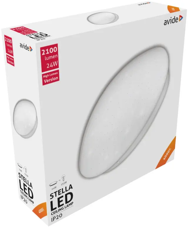 Avide LED Μοντέρνα Πλαφονιέρα Οροφής Stella (Starry) 24W 380*110.0mm Λευκό 4000K 15.001.0595