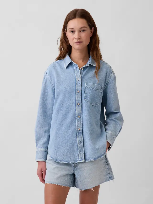 Γυναικείο Τζιν Πουκάμισο Oversized UltraSoft Light wash