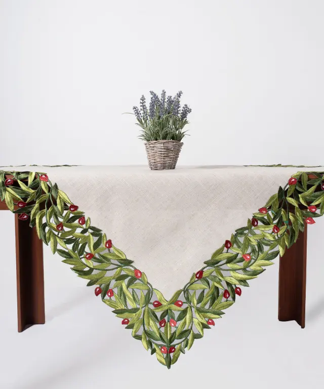 Τραπεζοκαρέ 2353 (135cm x 135cm) κόκκινη ελιά - -
