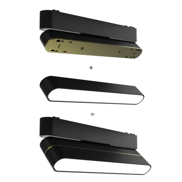 Bisqit Βάση για φωτιστικό μαγνητικής ράγας Ultra Slim L22.3cm μαύρη Μαύρο 2