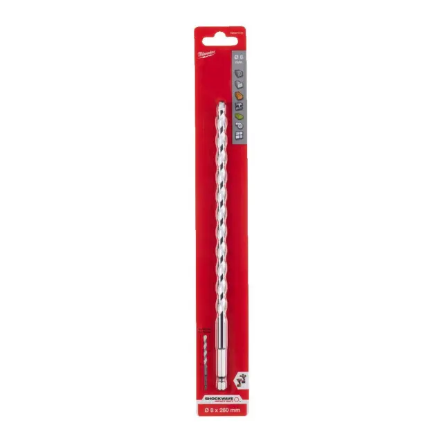 Τρυπάνι Πολλαπλών Υλικών Φ8x260mm MILWAUKEE SHOCKWAVE IMPACT DUTY 3