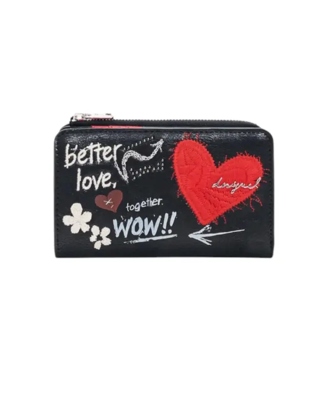 Desigual - Γυναικείο πορτοφόλι Wow Emma 26WAYP34-2000 Μαύρο