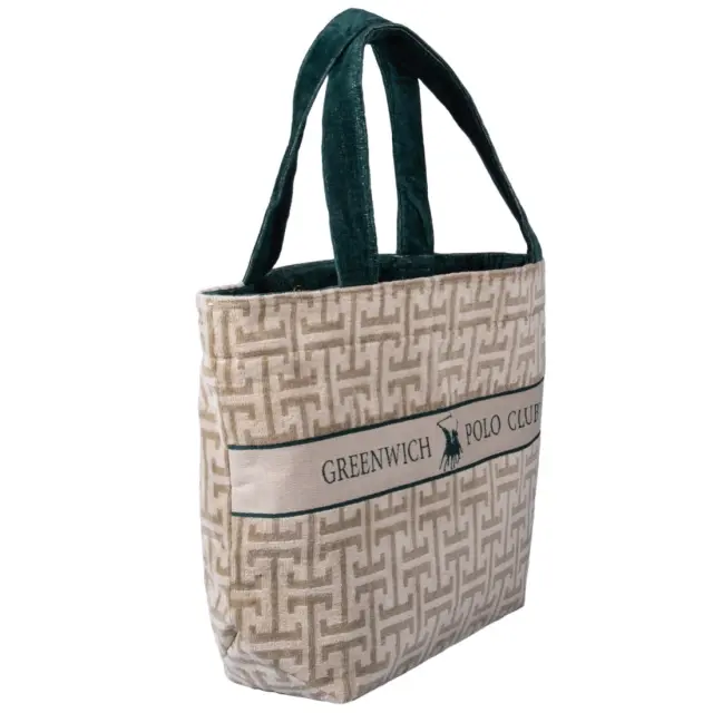 Τσάντα Θαλάσσης 55x40 Greenwich Polo Club Essential 5229 Taupe-Green 100% βαμβακερό 2