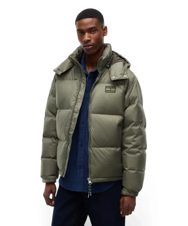 Tommy Hilfiger - Ανδρικό Πουπουλένιο Μπουφάν Puffer Tjm Alaska DM0DM22036-M04 Πράσινο