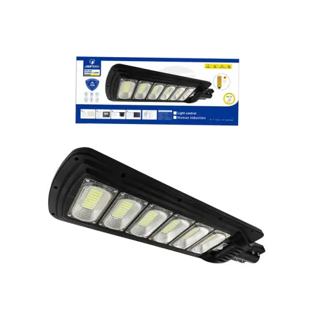 Jortan Led Αδιάβροχο Ηλιακό Φωτιστικό Δρόμου 300W με Ανιχνευτή Κίνησης Και Τηλεχειριστήριο IP66 6500K - Solar Street Lamp 0274017