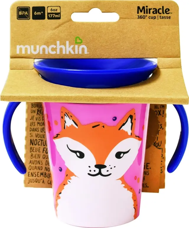 Munchkin Παιδικό Ποτηράκι Miracle 360° Wildlove Sippy Cup από Πλαστικό Μπλε 177ml για 6m+ 3