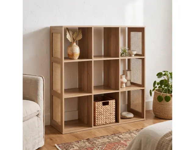 Ραφιέρα Οργάνωσης Bali Home Deco Factory με 9 ράφια και διαστάσεις 99.6x32x99cm - Συνδυάζεται με κουτιά αποθήκευσης - Σε απόχρωση Ξύλου HD0246