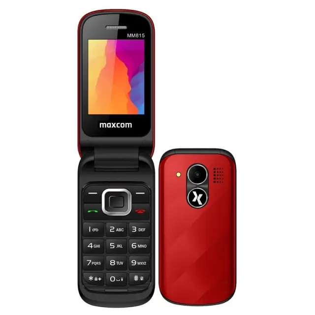 Maxcom MM815 2.4" με Κάμερα, Ραδιόφωνο και Πλήκτρο Έκτακτης Ανάγκης 1000 mAh Κόκκινο