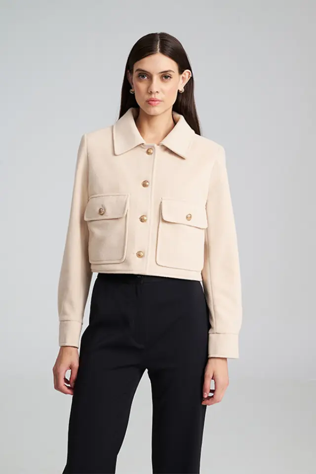 Κοντό jacket με χρυσά κουμπιά TUNIC - XS