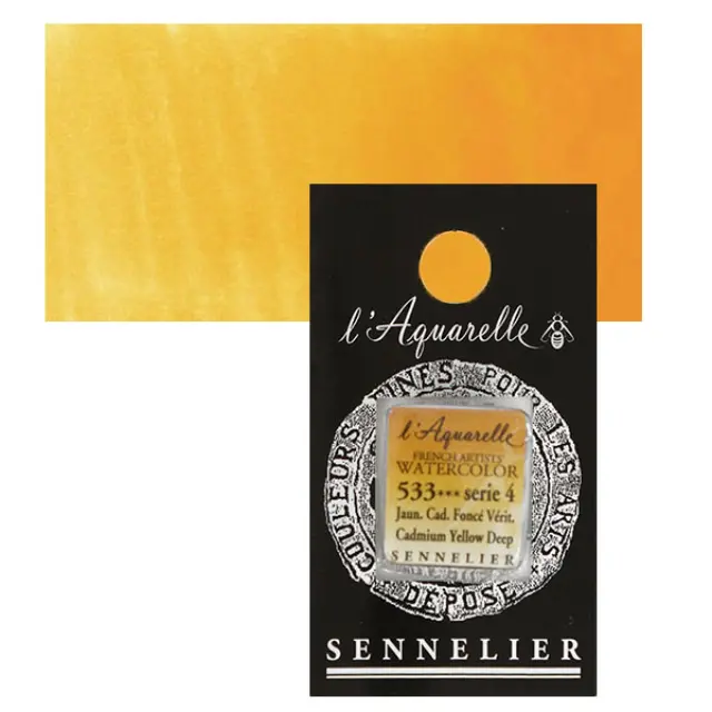 Χρώμα Ακουαρέλας Sennelier l Aquarelle Half Pan - 533 Cadmium Yellow Deep