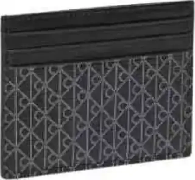 Calvin Klein Unisex Γυναικεία Θήκη Καρτών Coated Card Case Monogram Μαύρη 2