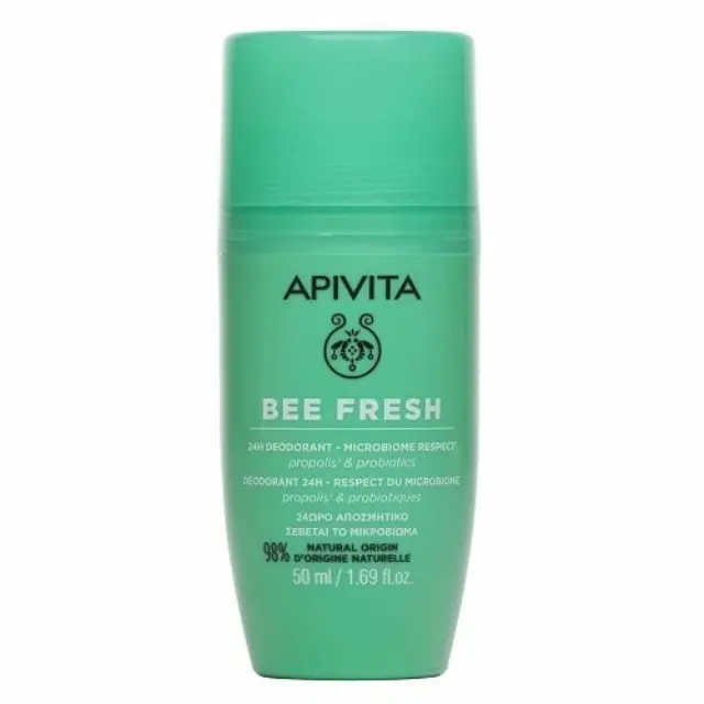 Apivita Bee Fresh 24H Deodorant Microbiome Respect Αποσμητικό Roll On 24ωρης Προστασίας με Πρόπολη και Προβιοτικά, 50ml